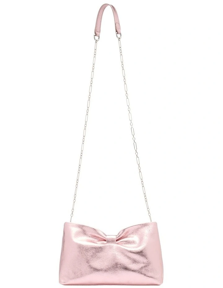 Bella Bow Clutch In Light Pink image 3
