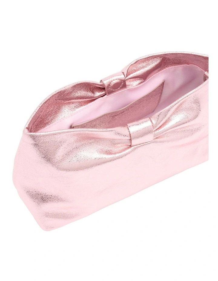 Bella Bow Clutch In Light Pink image 4