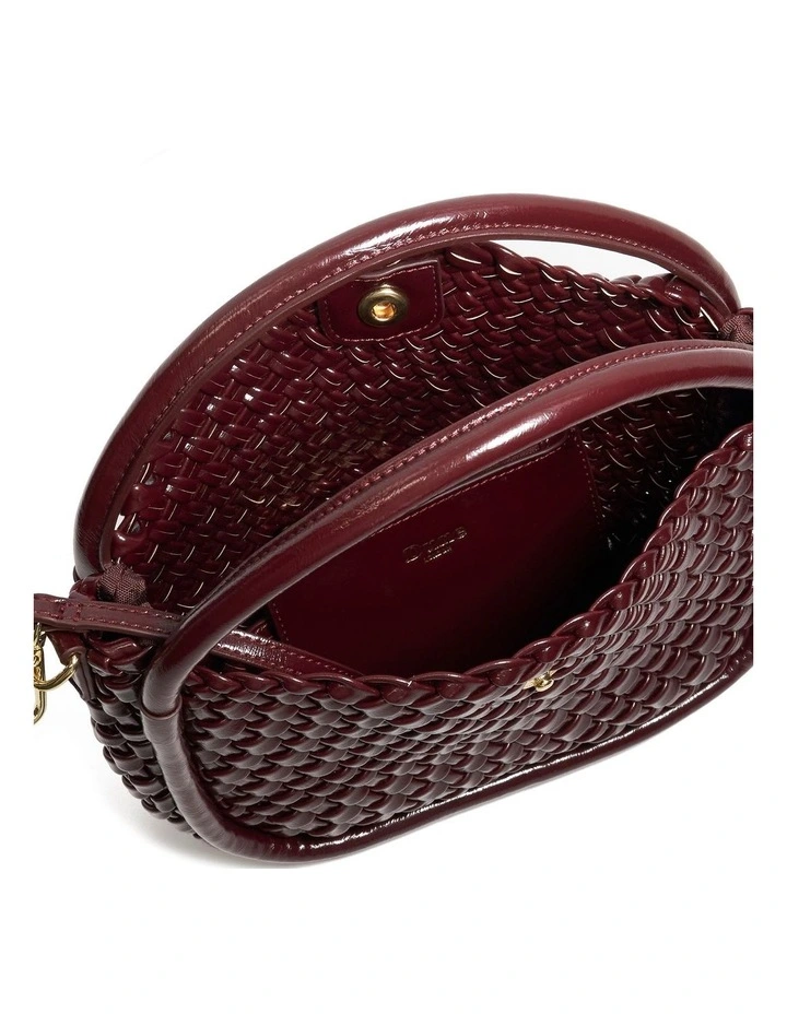Dinideliberate Mini Woven Grab Bag in Burgundy image 4