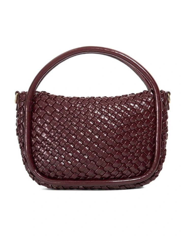 Dinideliberate Mini Woven Grab Bag in Burgundy image 5