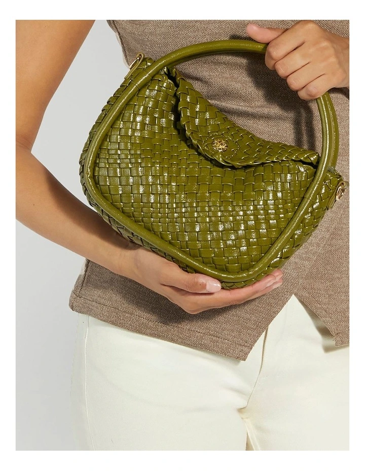 Dinideliberate Mini Woven Slouch in Green image 2