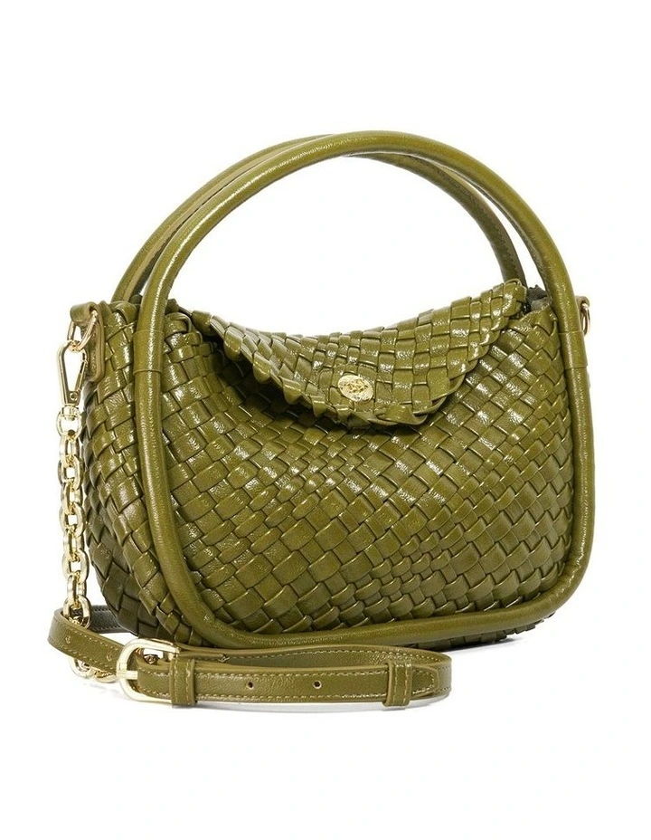 Dinideliberate Mini Woven Slouch in Green image 3