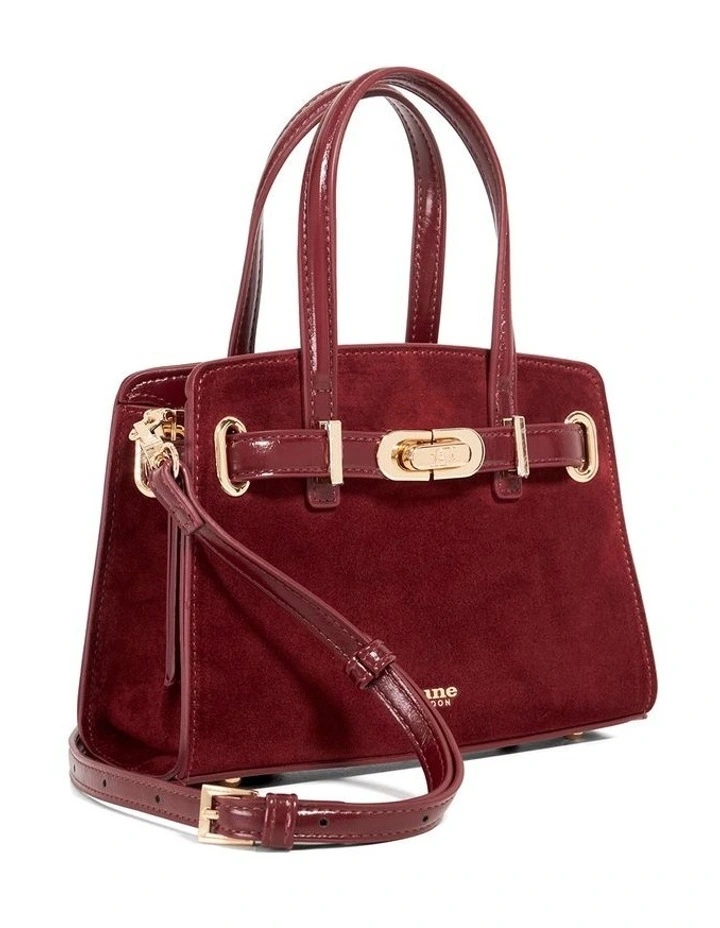 Dinkydefine Mini Belted Tote in Burgundy image 2
