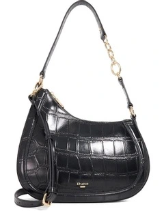 Directional Asymmetric Shoulder Bag In Black