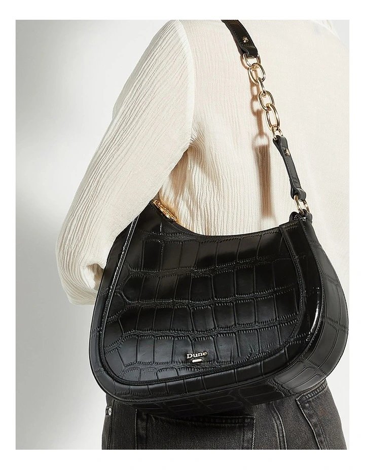 Directional Asymmetric Shoulder Bag In Black image 2