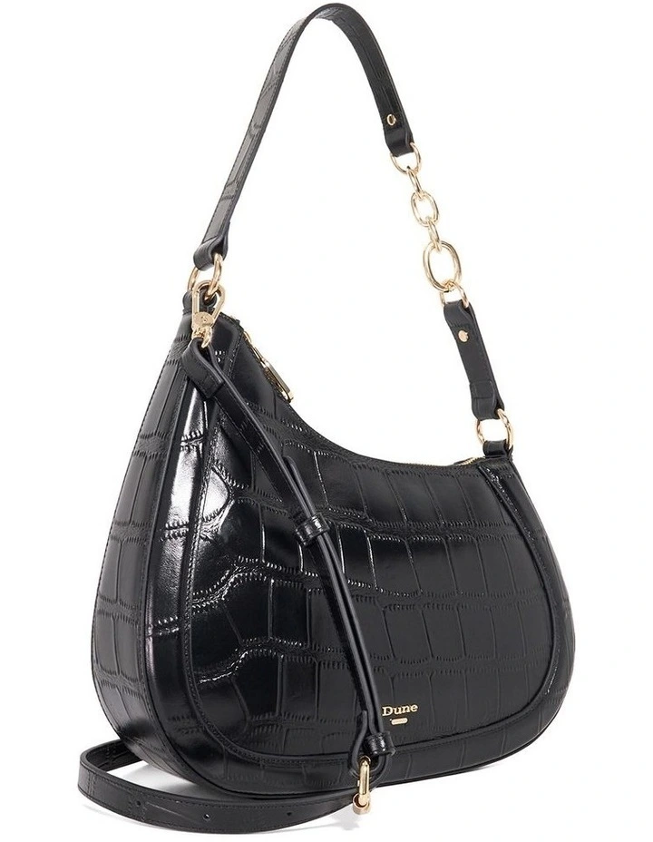 Directional Asymmetric Shoulder Bag In Black image 3