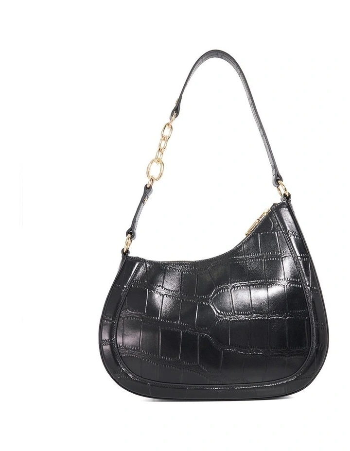 Directional Asymmetric Shoulder Bag In Black image 5