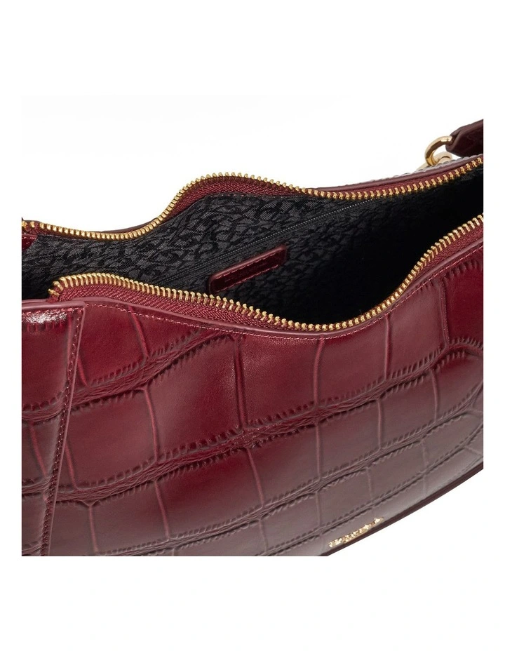 Directional Asymmetric Shoulder Bag In Burgundy image 3