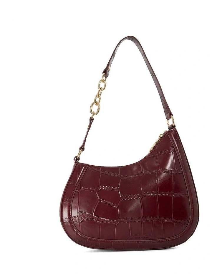 Directional Asymmetric Shoulder Bag In Burgundy image 4