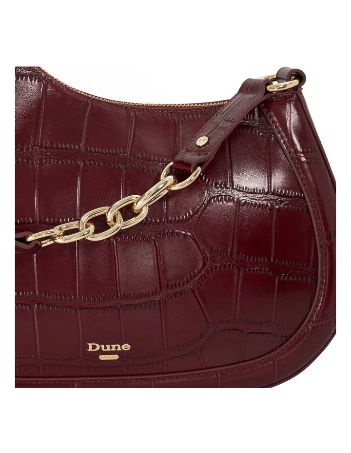 Directional Asymmetric Shoulder Bag In Burgundy image 5