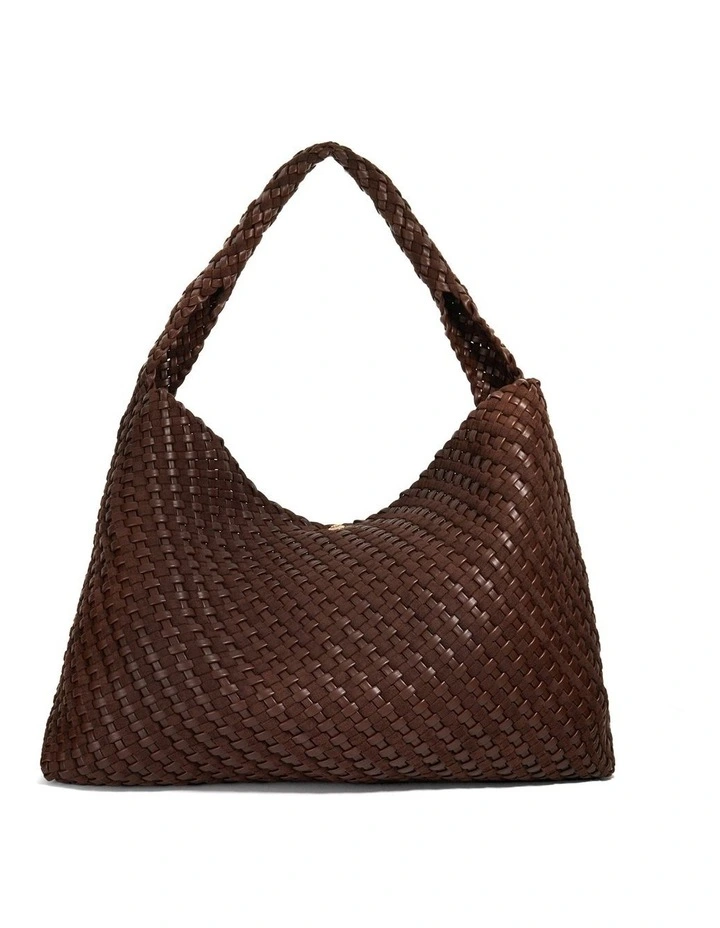 Deliberate Woven Slouch Tote XL in Chocolate image 5