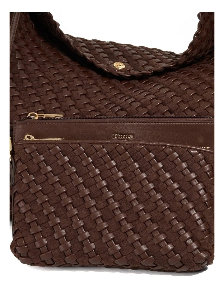 Deliberate Woven Slouch Tote XL in Chocolate image 6