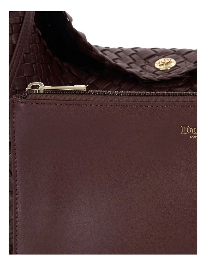 Deliberate Woven Slouch Tote in Burgundy image 6