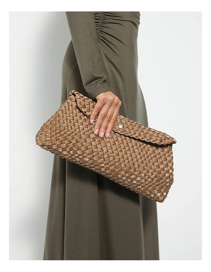 Encourage Woven Clutch in Brown image 2