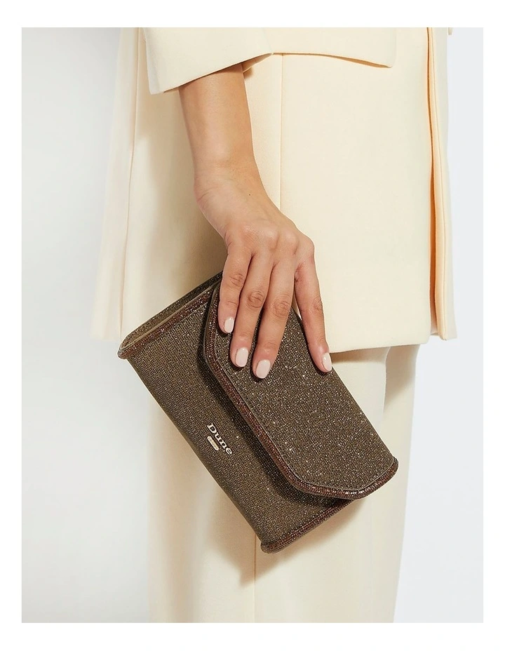 Bellini Foldover Clutch in Brown image 2