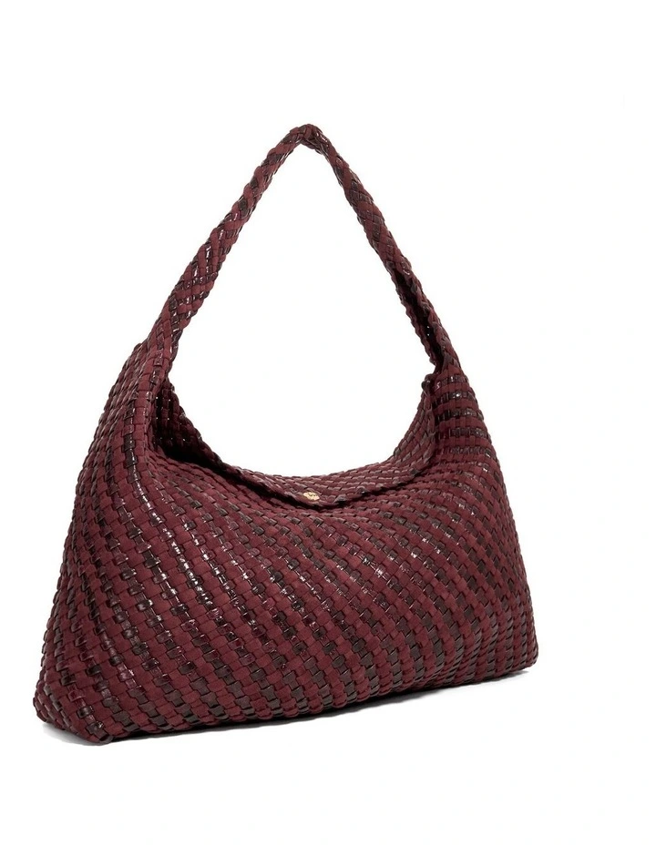 Deliberate XL Woven Slouch Tote Bag in Purple image 2