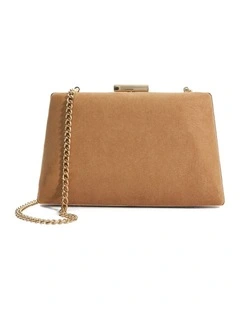 Bellaria Angled Frame Clutch in Camel