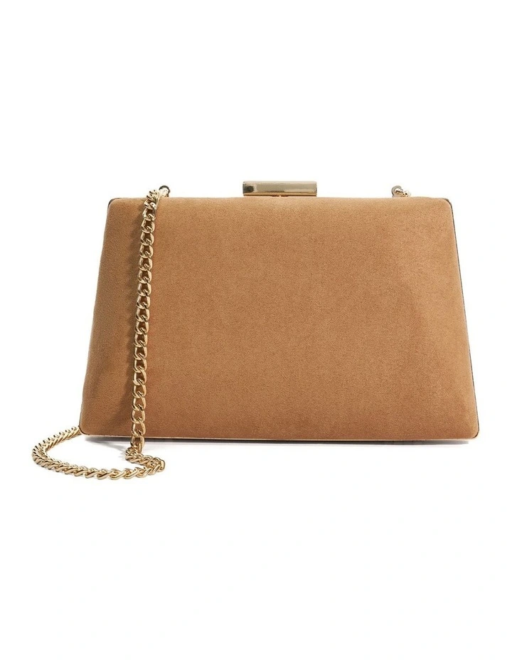 Bellaria Angled Frame Clutch in Camel image 1