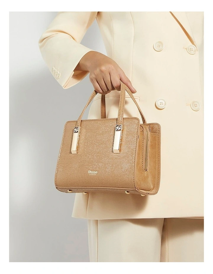 Dinkydenbeigh Mini Top Handle Tote in Camel image 2