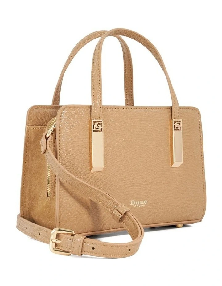Dinkydenbeigh Mini Top Handle Tote in Camel image 3