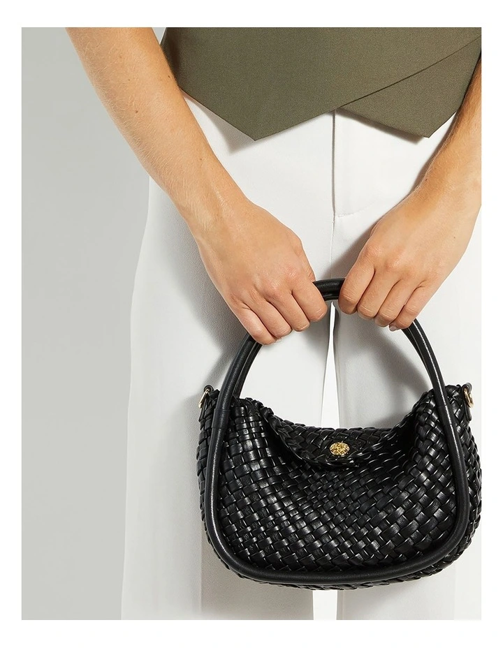 Dinideliberate Mini Woven Slouch in Black image 2