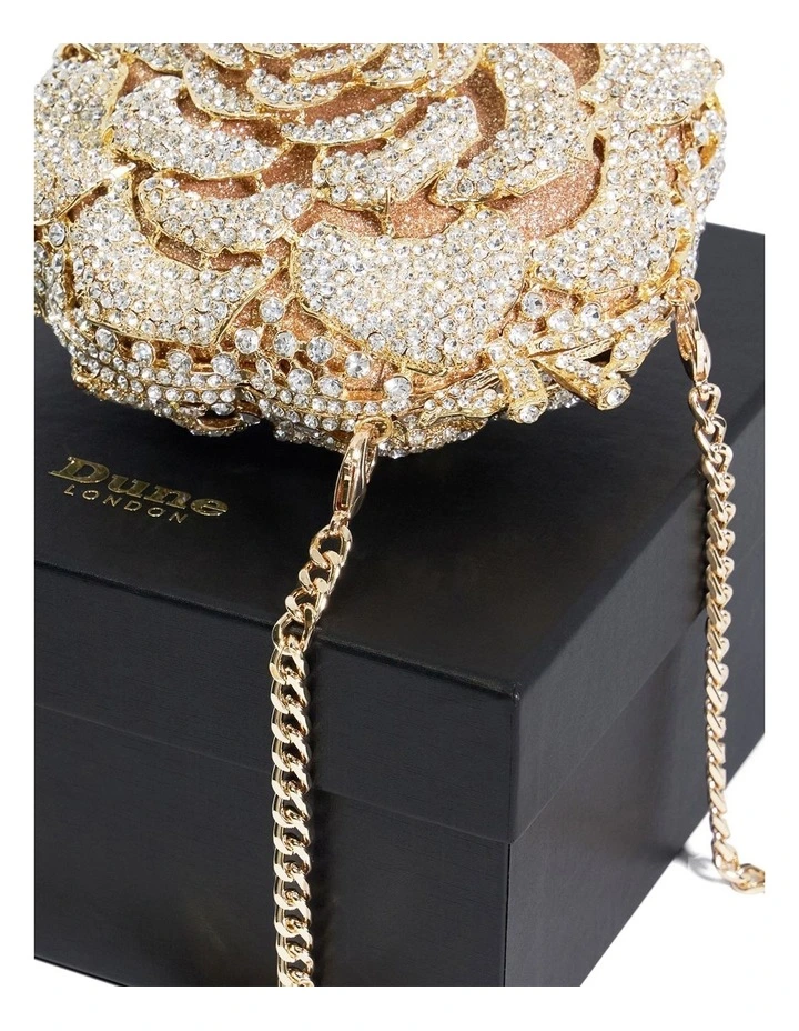 Bling Flower Clutch in Gold image 6