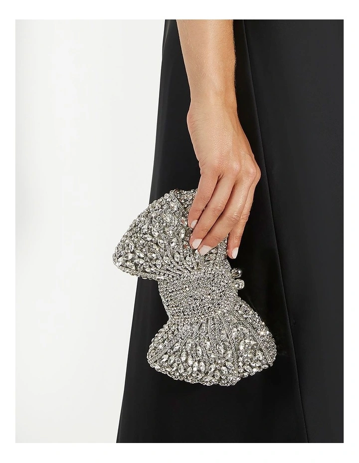 Enchant Bow Clutch in Silver image 2