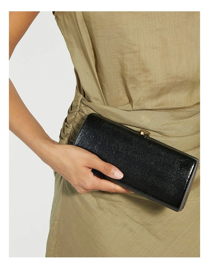 Belinda Tear Drop Clutch in Black image 2