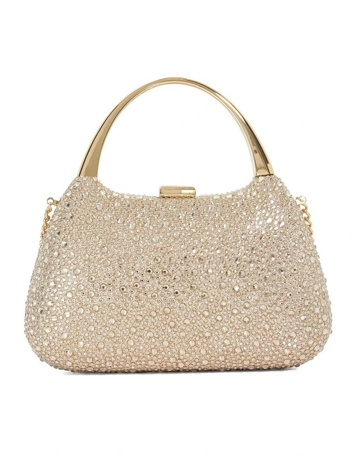 Beamings Diamante Hard Clutch in Gold image 5