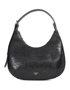 Daintily Large Curved Shoulder Bag in Black