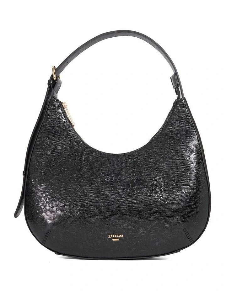 Daintily Large Curved Shoulder Bag in Black image 1