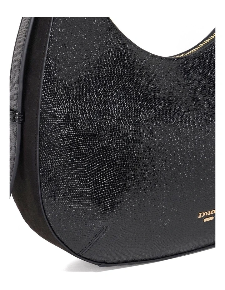 Daintily Large Curved Shoulder Bag in Black image 5