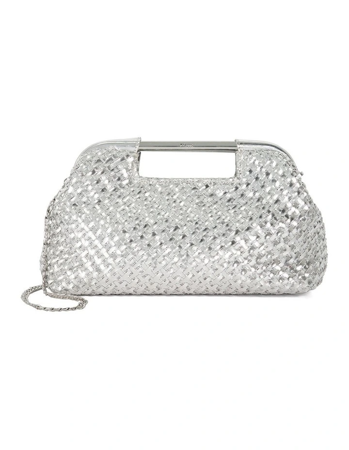Expression Woven Diamante Clutch In Silver image 1
