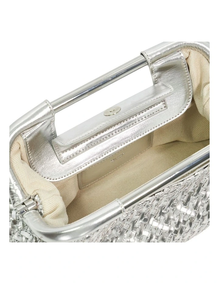 Expression Woven Diamante Clutch In Silver image 4