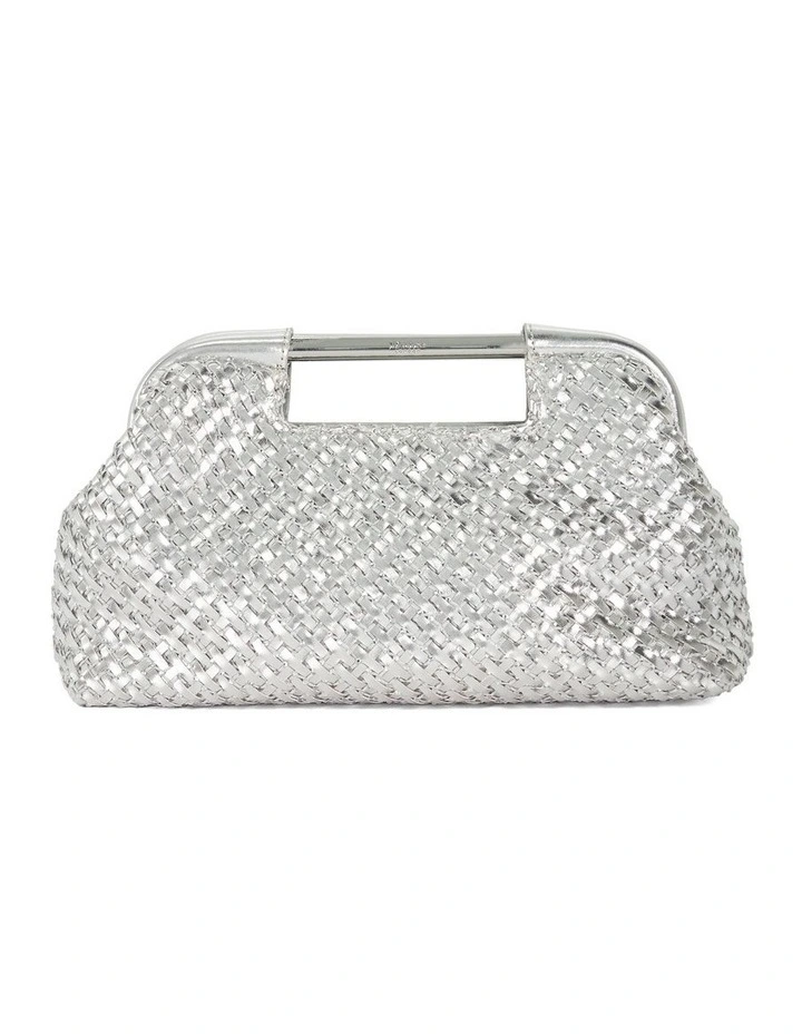 Expression Woven Diamante Clutch In Silver image 5
