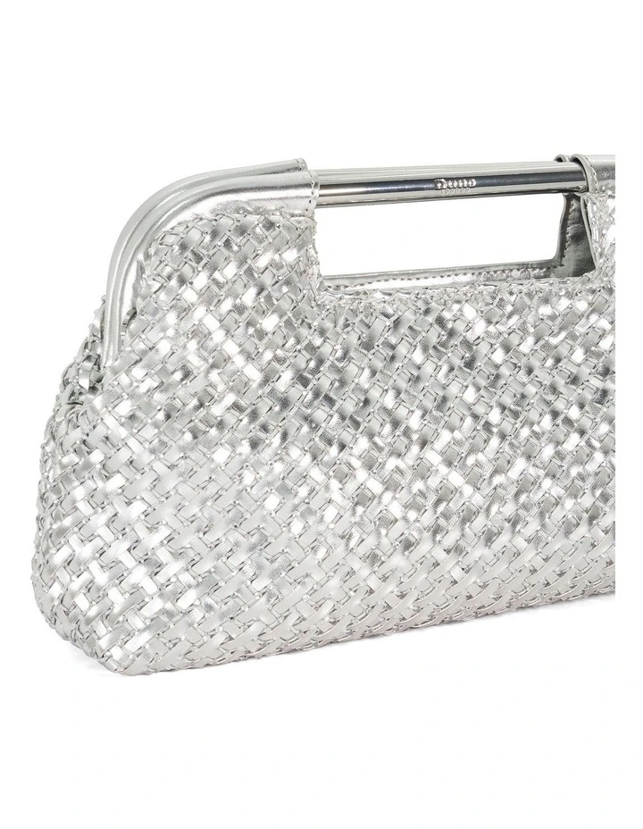 Expression Woven Diamante Clutch In Silver image 6