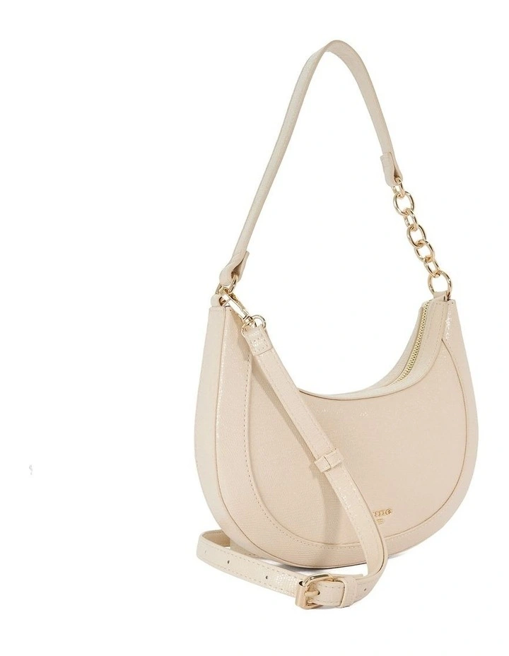 Diversion Small Curved Shoulder Bag In Cream image 2