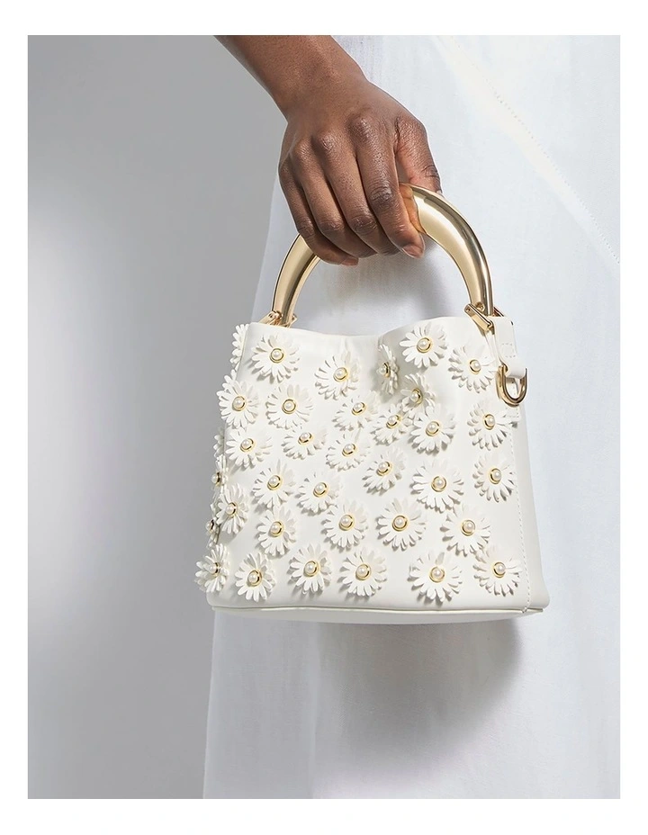 Dharla Top Handle Bag In White image 2