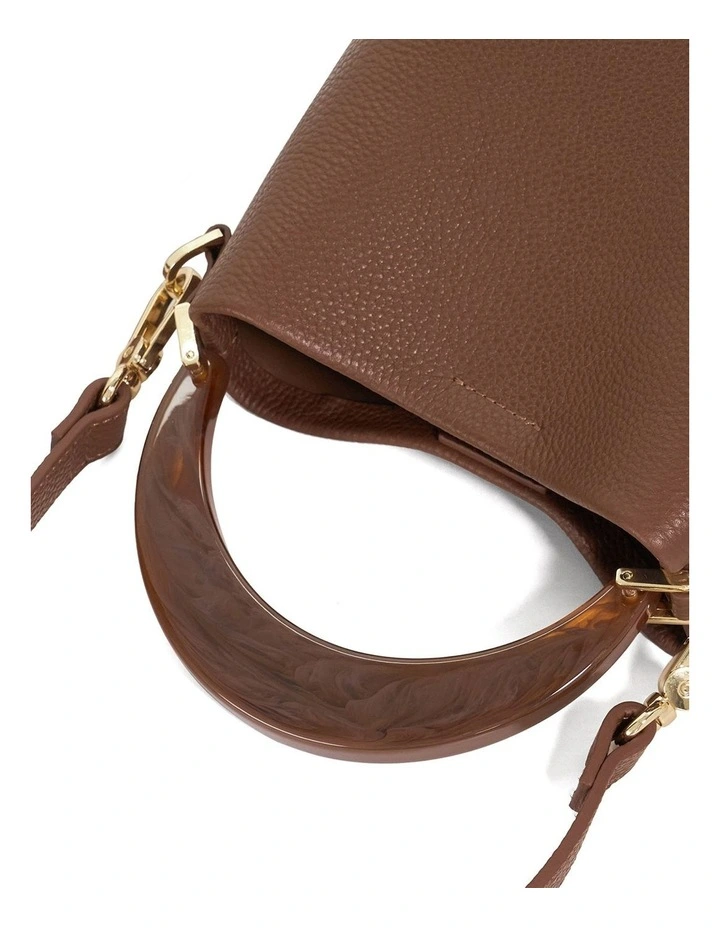 Dharla Top Handle Bag in Brown image 5