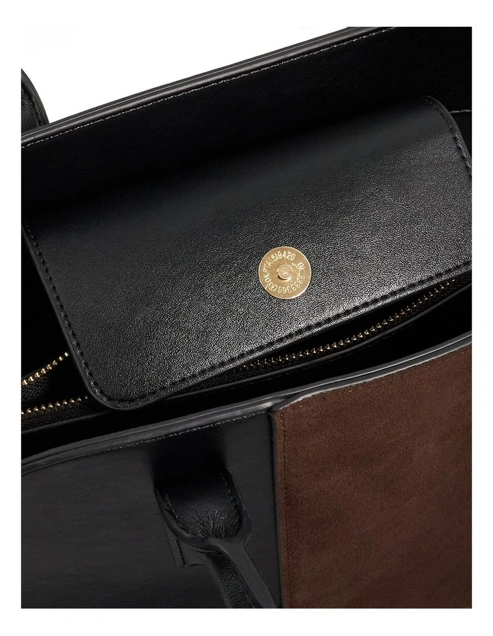 Dandelions Large Paneled Tote in Black image 3