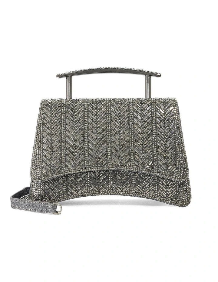Bedazzle Clutch Bag In Pewter image 1