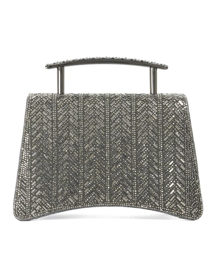 Bedazzle Clutch Bag In Pewter image 5