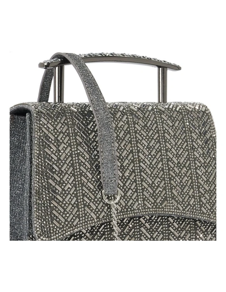 Bedazzle Clutch Bag In Pewter image 6