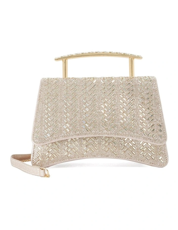 Bedazzle Clutch Bag In Gold image 1
