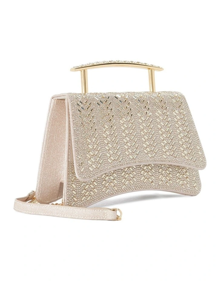 Bedazzle Clutch Bag In Gold image 3
