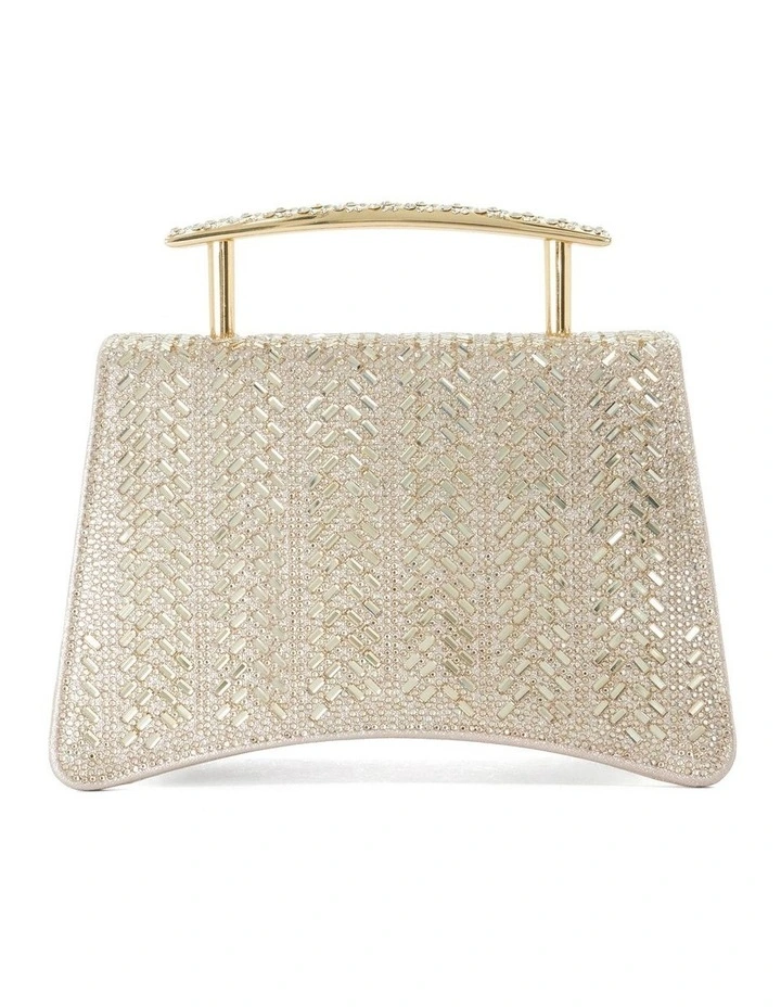 Bedazzle Clutch Bag In Gold image 5