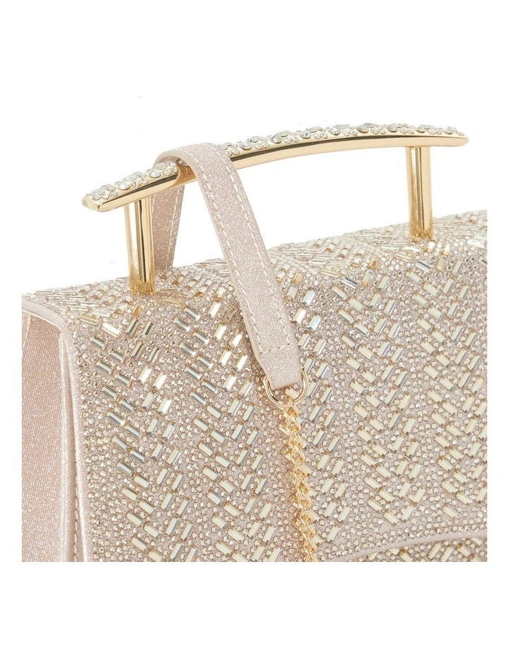 Bedazzle Clutch Bag In Gold image 6