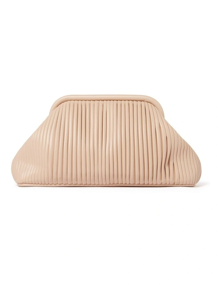 Winona Pleat Clutch in Nude image 1