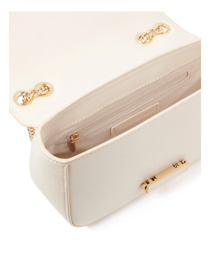 Raya Lock Crossbody Bag in Ivory image 3