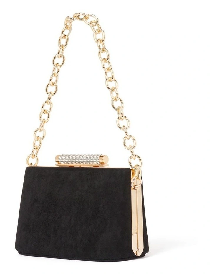 Davina Sparkle Clasp Clutch in Black image 3